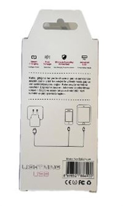 Elba Elb27-IOS 1Mt  iPhone Lightning 3A Hızlı Şarj Hasırlı Şarj Kablosu Beyaz