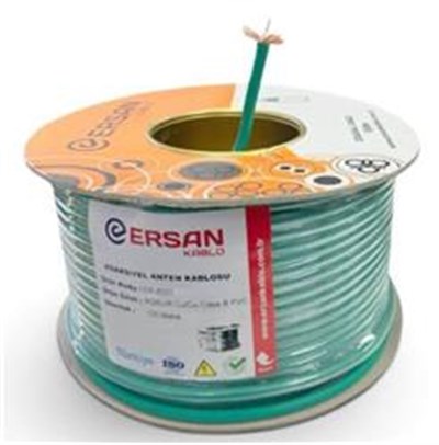 Ersan RG 6-U6 Cu - Cu Class B PVC 500 Metre Yeşil Uydu Kablosu