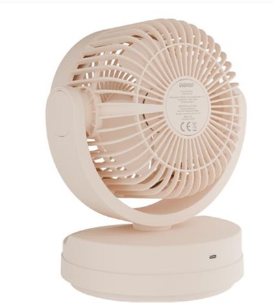 Everest EFN-509 Krem- Kahve 7 İnç 3 Kademeli 2100 RPM Hız Duvar Tıpı Ve Masaüstü Usb Fan