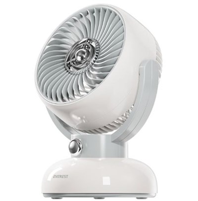 Everest EFN12 Krem 1200mAh 3 Hız Kademe Led Işıklı Retro Masaüstü Usb Fan
