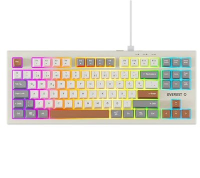 Everest KB-98 SILENT TKL Gri-Gri Mavi-Kahve Rainbow Q Membrane Klavye