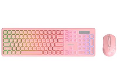 Everest KM-319BT Pembe 2.4G+BT1+BT2 Çoklu Cihaz Bağlantılı Q Set Kablosuz Klavye + Mouse