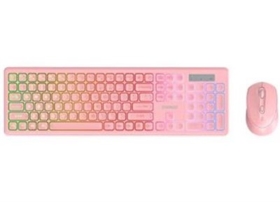 Everest KM-319BT Pembe 2.4G+BT1+BT2 Çoklu Cihaz Bağlantılı Q Set Kablosuz Klavye + Mouse