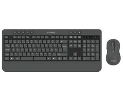 Everest KM-6585 Dual Gri-Siyah Kablosuz Çift Space Tuşlu Q Klavye + Mouse Set