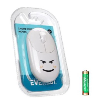 Everest SM-26 FASHION 2.4Ghz Beyaz Kabartmalı Kablosuz Mouse