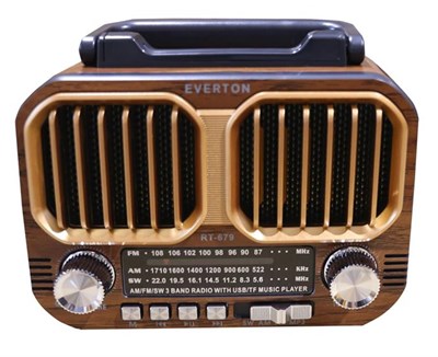 Everton RT-679  Bluetooth-USB-SD-FM Şarjlı Solarlı  Nostaljik Radyo