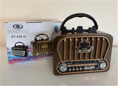 Everton RT-826M  Bluetooth-USB-SD-FM Şarjlı  Nostaljik Radyo El Fenerli