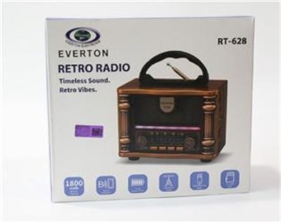 Everton Rt-628  Retro Vibes Bluetooth Fm-Usb-Tf-Aux Şarjlı Nostaljik Radyo Led