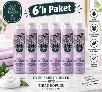 Eyüp Sabri Tuncer Tıraş Köpüğü No:2 - 200 ml 6lı Paket