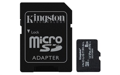 Kingston SDCIT2-8GB 8GB microSDHC Industrial C10 A1 pSLC Card + SD Adapter Hafıza Kartı