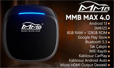 MMB WJAN-Q4W-HD MAX 4.0 Android 13, 8+128GB, HDMI Output  Kablosuz-Wireless CarPlay
