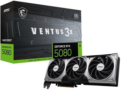 MSI GeForce RTX 5080 Ventus 3X OC 16GB GDDR7 256 Bit DLSS4 NVIDIA Beyaz Ekran Kartı