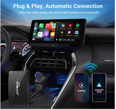 Ottocast Mx 3 In 1 Android Oto - Apple Carplay & Airplay Kablosuz Wirelles Adaptör (
