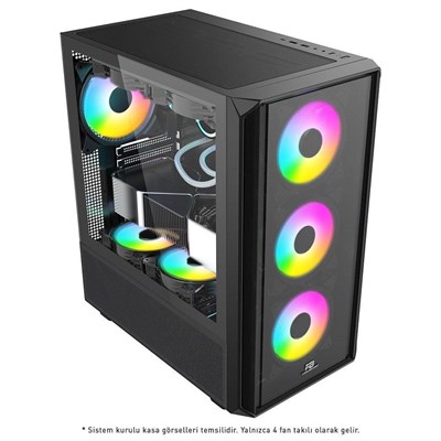 PowerBoost PB-P3602BB 850w 80+ Bronze USB 3.0 ATX Mesh ARGB fan siyah kasa