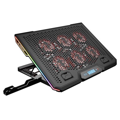 Rampage Blizzard R7 RGB Işıklı 6 Fanlı LCD Ekranlı 2 Usb Soketli 13-15.6 Notebook Soğutucu Stand