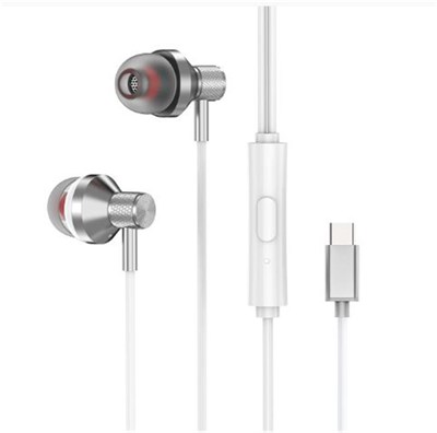 S-link SL-TPK03 TypeC Telefon Uyumlu Metal Beyaz Kulak İçi Mikrofonlu Kulaklık