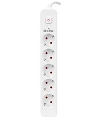 S-link SPG501S 1.5m 1.5mm 100 yüzde  Bakır 750 Joule 5 li Anahtarlı Akım Korumalı Priz