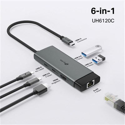 Tp-Link UH6120C USB Type C Docking Station 6 Port ( USB-C PD + USB C + USB 3.0 X2 )