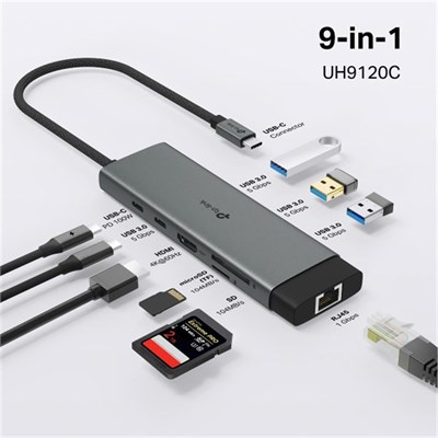 Tp-Link UH9120C USB Type C Docking Station 9 Port ( USB-C PD + USB C + USB 3.0 X3 + Kart Okuyucu )