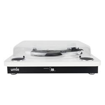 UMİE Bemol Beyaz Piano Kaplama 10W BT İN, BT OUT, RCA, USB Özellikli Nostaljik Pikap