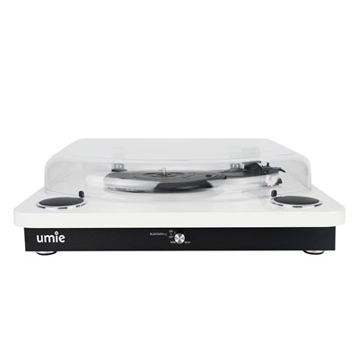 UMİE Bemol Beyaz Piano Kaplama 10W BT İN, BT OUT, RCA, USB Özellikli Nostaljik Pikap