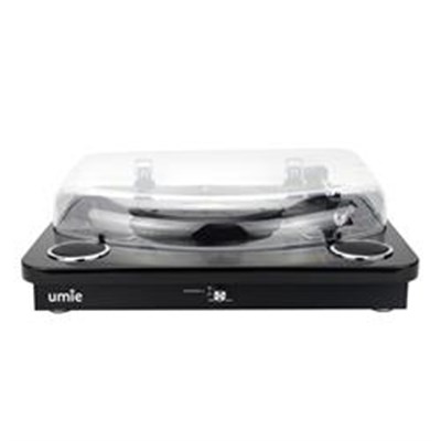 UMİE Bemol Siyah Piano Kaplama 10W BT İN, BT OUT, RCA, USB Özellikli Nostaljik Pikap