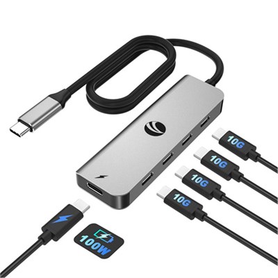 Vcom CUE11S-Gray Type-C To 4-Usb-C (10GBps)+Pd 3.0 100W Çoklayıcı