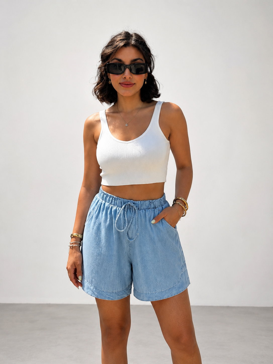Azure Denim Şort