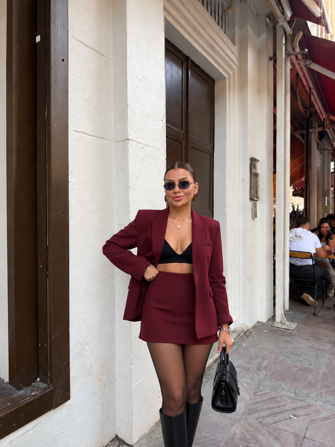 Vera Bordo Blazer Etek Takım