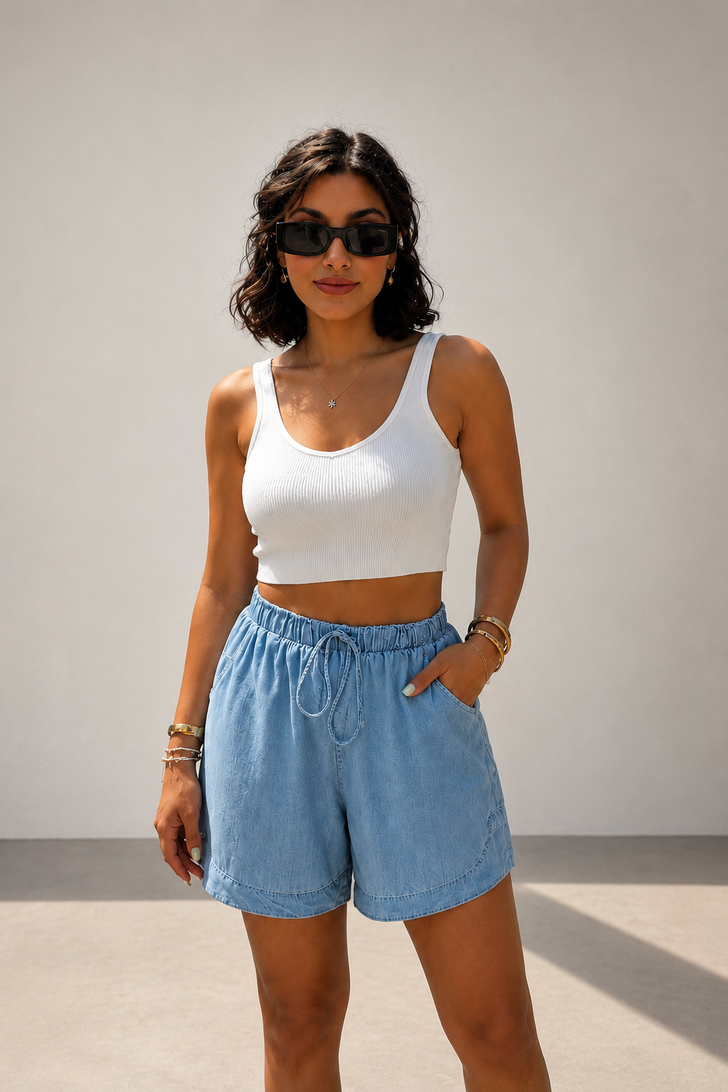 Azure Denim Şort