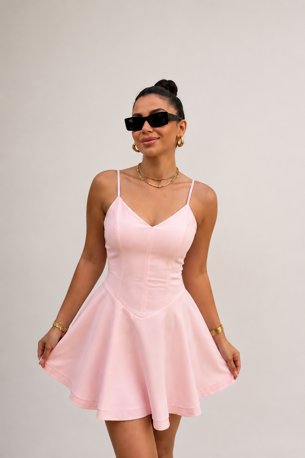 BELLA PEMBE ELBİSE