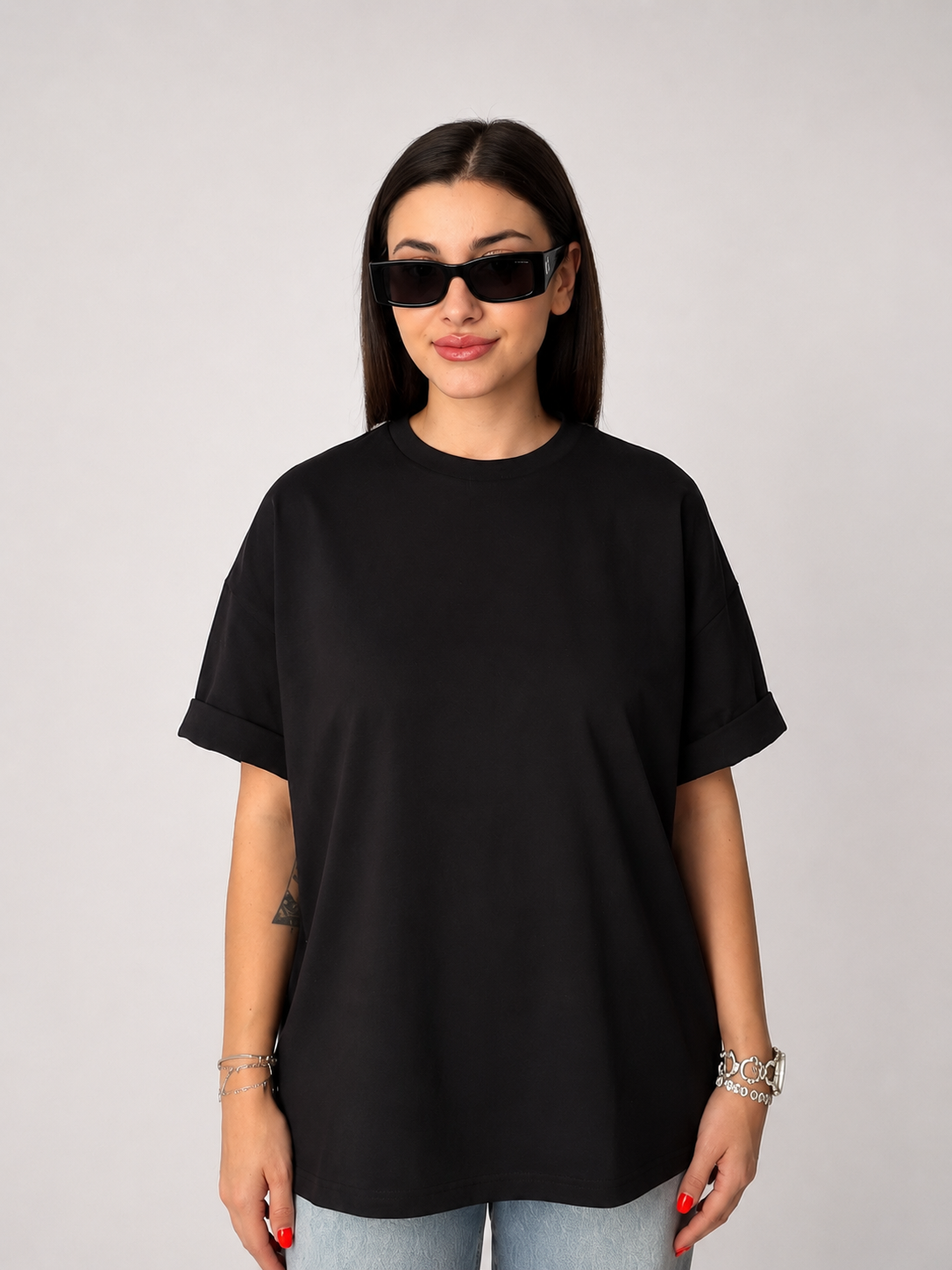 Gigi Oversize Siyah Tişört