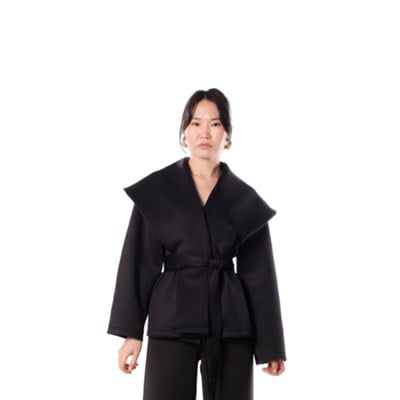 Wide Collar Jacket - BLACK ( KAP ) SİYAH