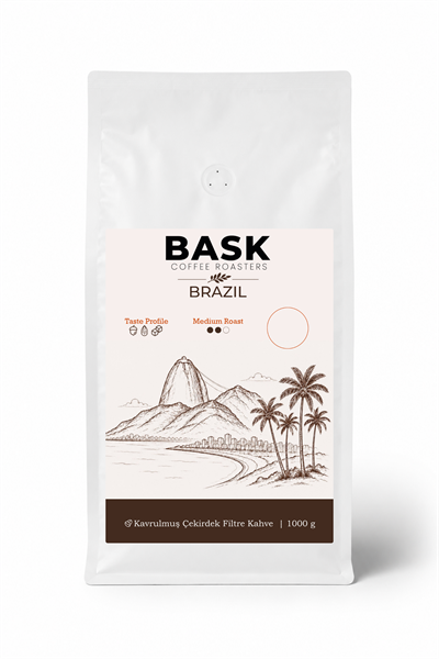 BASK COFFEE Premium Filtre Çekirdek Kahve Brazil 1000g