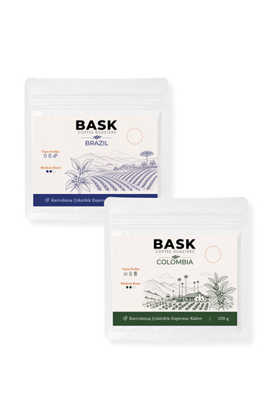 Espresso Seti: Brasil & Colombia 2'li Çekirdek Kahve Paketi (2x250g)