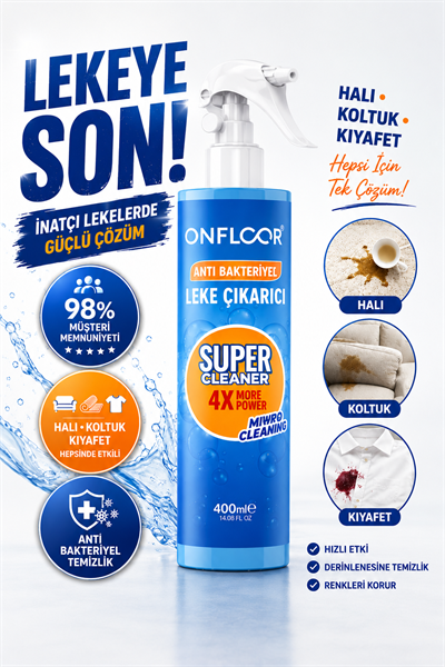ONFLOOR Yağ, Kahve, Çay, Kan ve Makyaj Lekesi Çıkarıcı Sprey 400 ml 