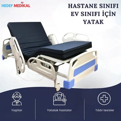 2 Motorlu Full ABS Amortisörlü Elektrikli Kumandalı Hasta Karyolası – Ev Tipi
