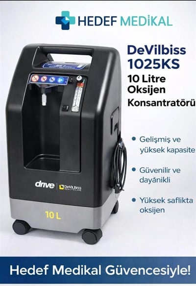 DeVilbiss 1025KS 10 Litre Oksijen Konsantratörü (24 Saat Oksijen Üretebilir.)