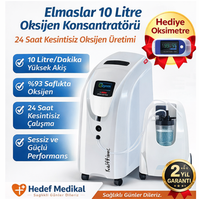 Elmaslar 10 Litre Oksijen Konsantratörü (24 Saat Oksijen Üretebilir.)