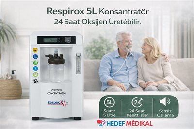 Respirox SZ-5AW 5 lt Nebülizatörlü Oksijen Konsantratörü (24 Saat Oksijen Üretebilir.)