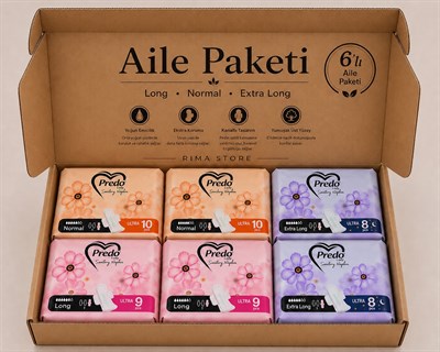 PREDO Lady Sanitary Napkins Ultr Kadın Pedi 6' lı Set 54 Adet 