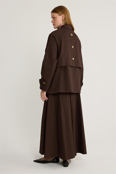 Gabardin Ceket Kahve