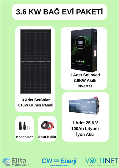 Solinved 3.6KW Bağ Evi Paketi