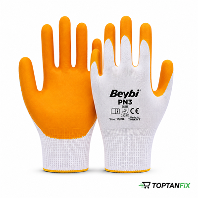 Beybi PN3 Polyester Örme Nitril 10 Numara İş Eldiveni