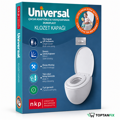Nkp 0340 Universal Çocuk Adaptörlü Yavaş Kapanır Klozet Kapağı