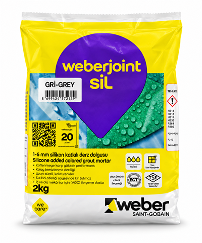 Weber Joint Gri Silikonlu 2 kg Derz Dolgu