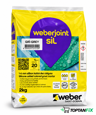 Weber Joint Gri Silikonlu 2 kg Derz Dolgu