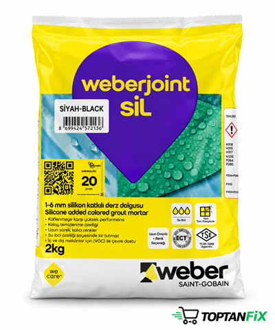 Weber Joint Siyah Silikonlu 2 kg Derz Dolgu