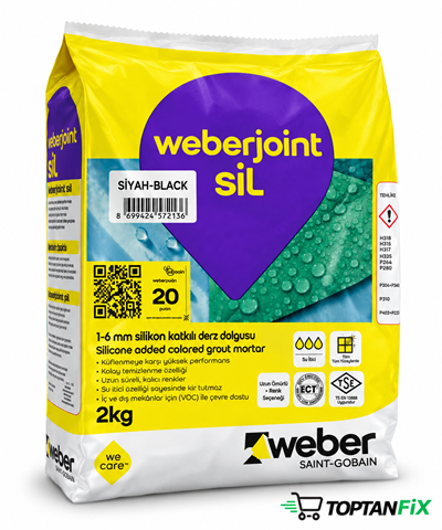 Weber Joint Siyah Silikonlu 2 kg Derz Dolgu