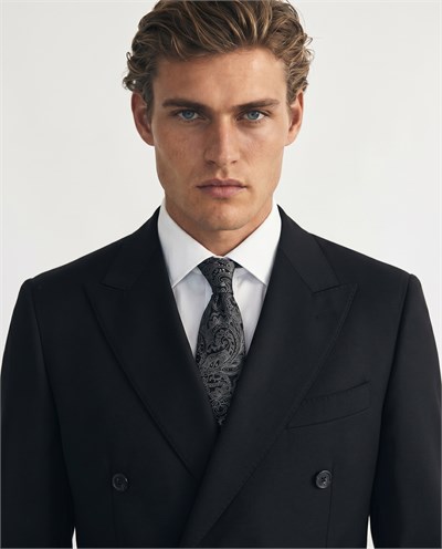 Chalire Double-Breasted Suit Black